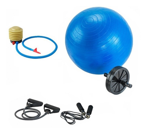 Set Yoga Pelota+abdominales+cuerda Salto+liga+inflador