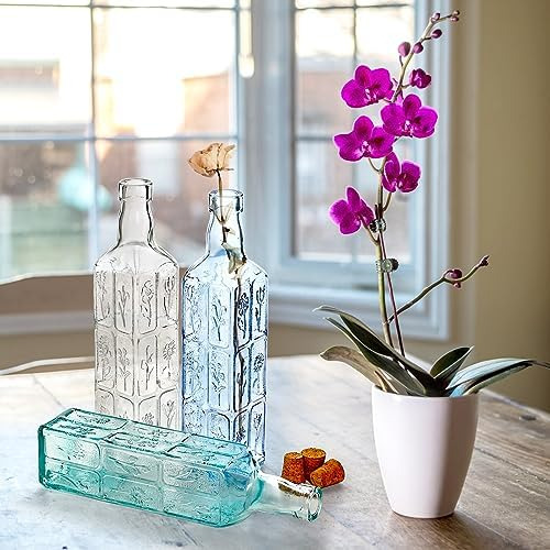 Noamus Paquete De 3 Floreros Con Corchos, Botellas Decorativ