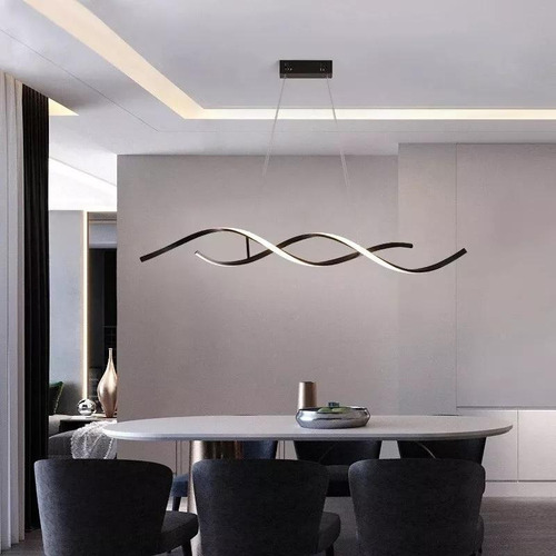 Pendente Molécula Dna Led Moderno Bivolt 4000k 35w Sala Fita
