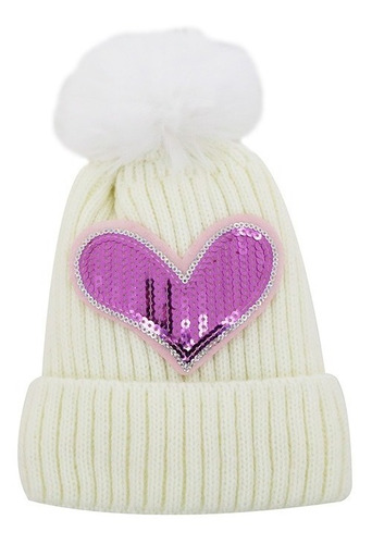 Gorro Tejido Infantil Trendy Nena Interior Polar Corazon New