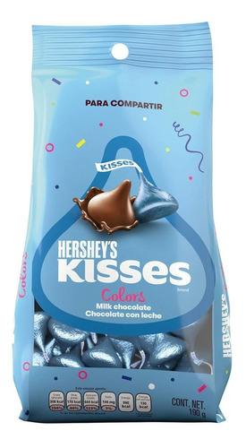 Hershey's Kisses Chocolates Fiesta Colors Blue Bolsa 190 Gr