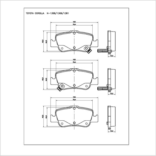 Pastilha De Freio Cobreq N-1368 Toyota Corolla 2015 Até 2023