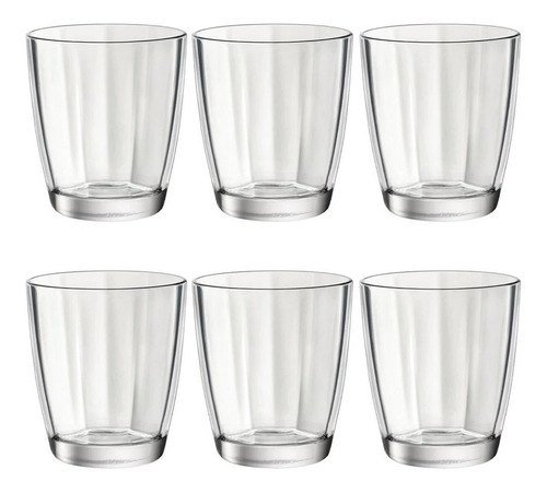Set 6 Vasos Modernos Vidrio Para Agua Pulsar Bormioli Italia