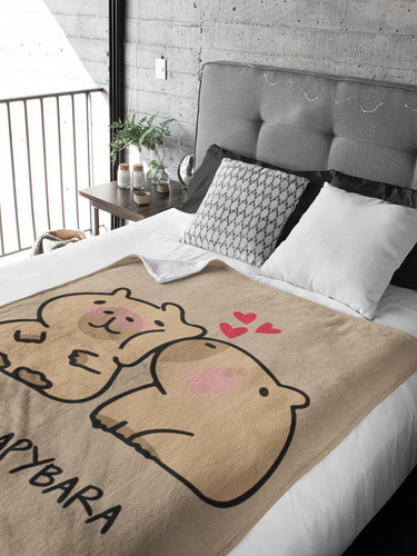 Cobija Frazada Capibara Regalo Para Novios Enamorados