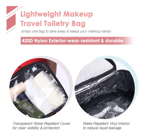 Neceser De Maquillaje Transparente 420d, Portátil Y Ligero