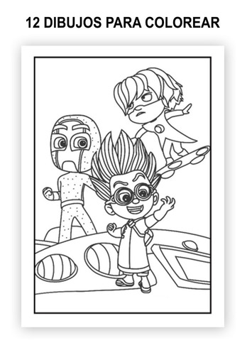 Kit Imprimible Librito Pintar Colorear Héroes En Piyama Pj