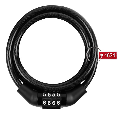 Cable De Acero Lock Bike De 4 Dígitos Para Evitar Robos Con