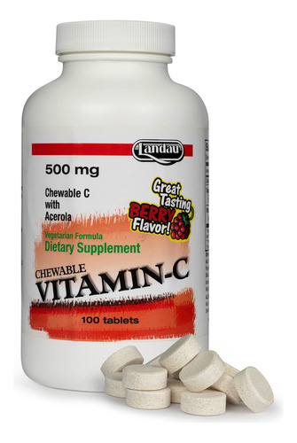Landau Caramelo Masticable Vitamina C 500mg 100 Tabletas
