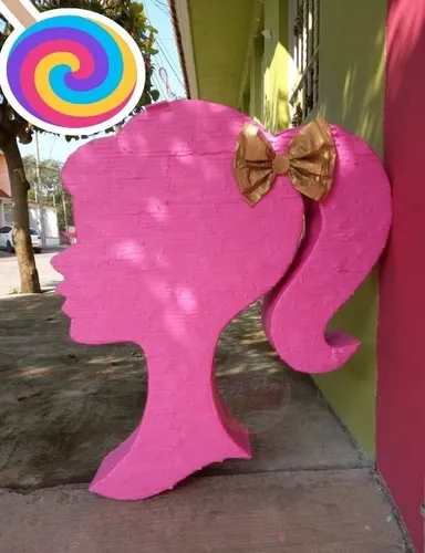 Piñata Cumpleaños Tematica Barbie Silueta Rosada tematico de barbie Piñata Cumpleaños Tematica Barbie Silueta Rosada