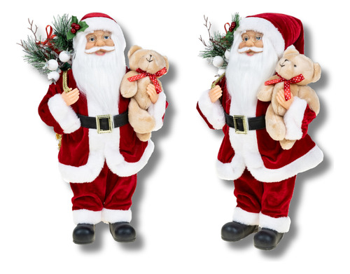 Boneco Papai Noel 40 Cm Vermelho Tradicional Decoração Natal