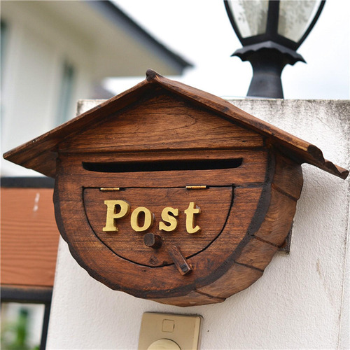Buzón De Correo Montado En La Pared, Buzón De Madera Para