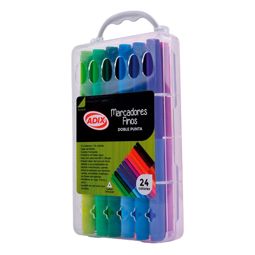 Marcador Adix Fino Doble Punta 24 Colore