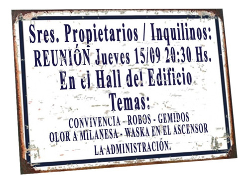 Cartel De Chapa Frases Vintage Barbacoa Parrillero Bar
