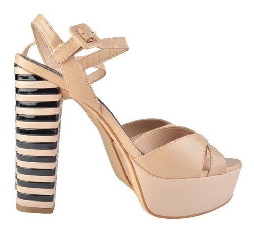 Sandalias Zuecos De Cuero Mujer Beige - Versalles - Ferraro