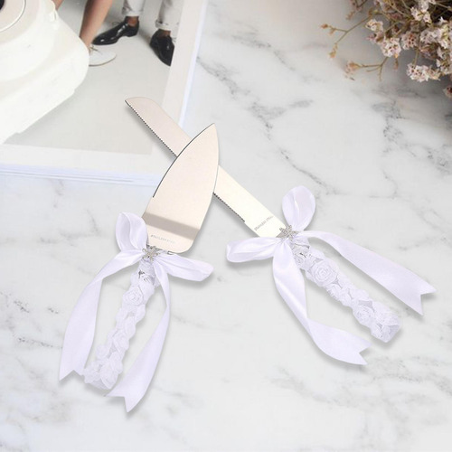 Juego De Servidor Y Cuchillo Para Pastel De Bodas De Primera
