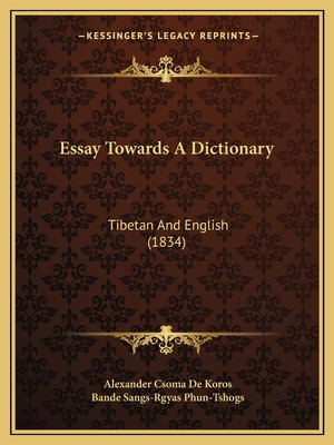 Libro Essay Towards A Dictionary: Tibetan And English (18...