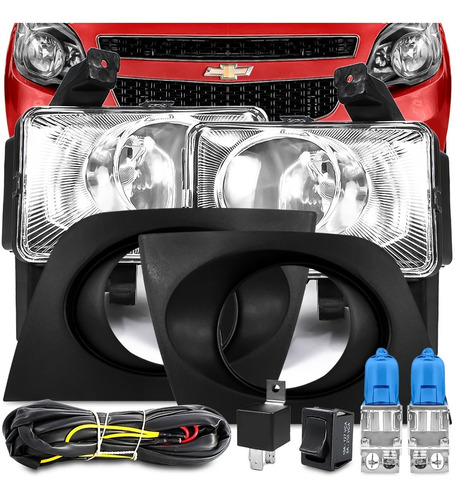 Kit Farol Milha Agile 2009 2010 11 12 2013 Auxiliar Moldura