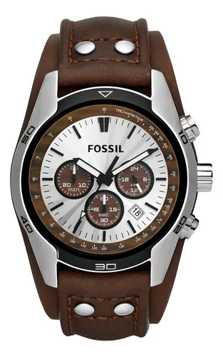 N Reloj Pulsera Fossil Coachman Con Correa De Cuero Color
