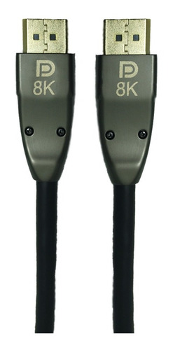 Cabo Displayport 1.4 Plugs Dourados 8k De 5 Metros - 32gbps