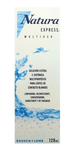 Imagen 1 de 1 de Solución Limpieza Lente De Contacto Natura Express X 120 Ml.