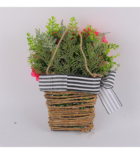 Cesta Colgante Con Estampado De Flores Con Forma De Corona D