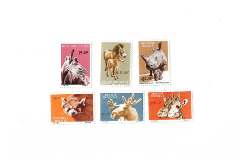 Bélgica 1961 Serie 6 Estampillas Mint 1182/87 Fauna 12 Euros