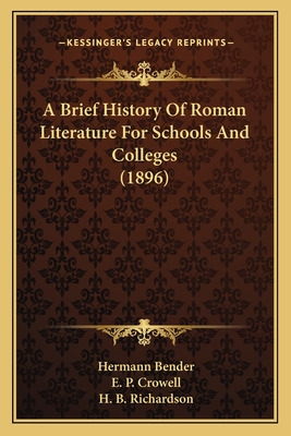 Libro A Brief History Of Roman Literature For Schools And...