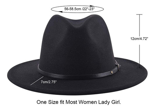 Lanzom - Sombrero Clásico De Ala Ancha Flexible Para Mujer,