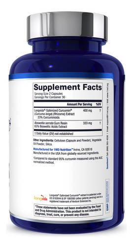 Suplemento 1md Nutrition Curcuminmd Plus, 120 Cápsulas (paqu