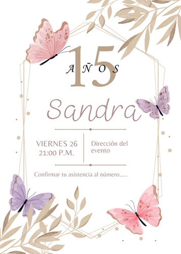 Tarjeta De Invitación Digital Personalizada 15 Años