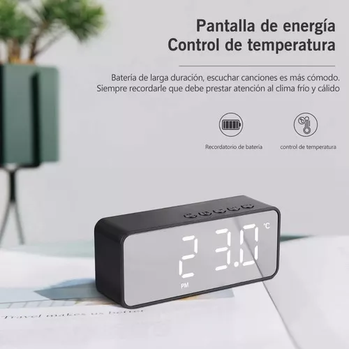 Reloj Despertador Digital Bocina Bluetooth Y Radio Fm Negro