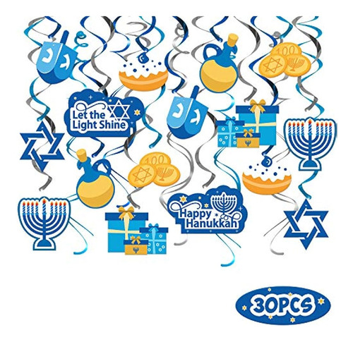 Bessmoso 30 Uds Hanukkah Colgante Remolino Decoraciones Serp