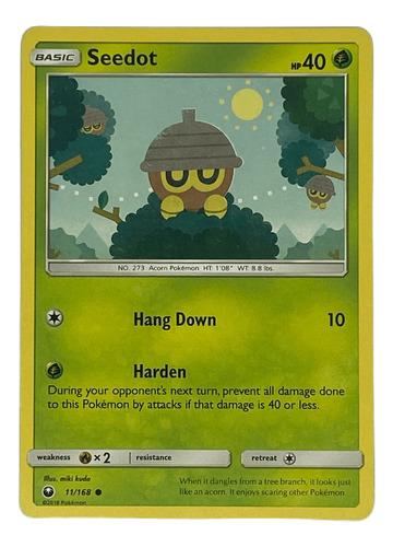 Seedot Carta Pokémon Original Tcg Inglés 011/168