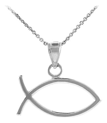 Plata De Ley 925 Horizontal Ichthus Encanto Christian