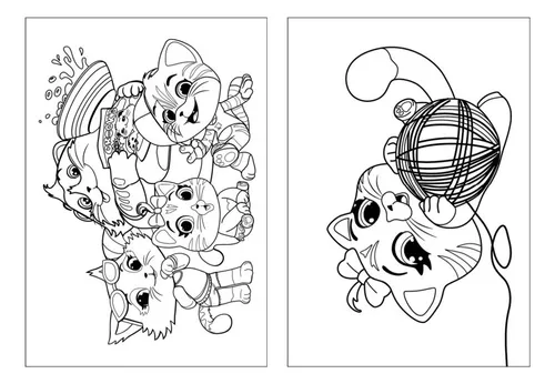 KIT 20 DESENHOS GATOS FOFOS PARA COLORIR PINTAR EM FOLHA SULFITE A4