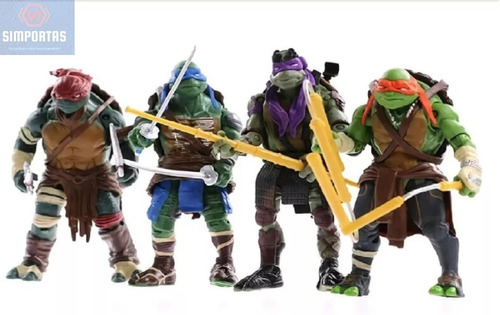 Figuras Tortugas Ninja Set De 4 Articuladas 15cms Calidad
