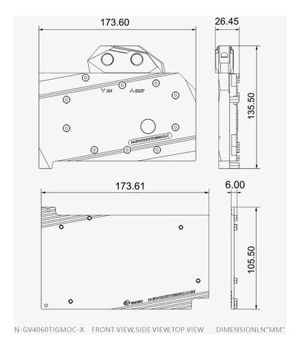 Gpu Waterblock - Para Gigabyte Geforce Rtx 4060 Ti Gaming Oc