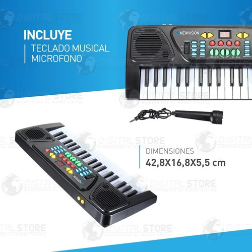 Imagen 7 de 10 de Teclado Musical Piano Organo Infantil Niño Juguete 37 Teclas