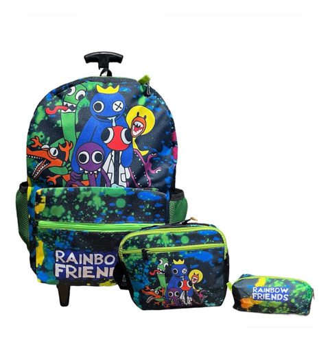 Kit Mochila Escolar Juvenil De Rodinhas Do Rainbow Friends