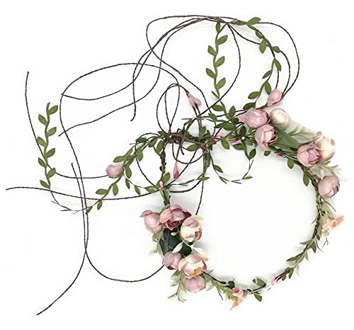 Diadema Con Corona De Flores Ajustable Hecha A Mano Vivimia