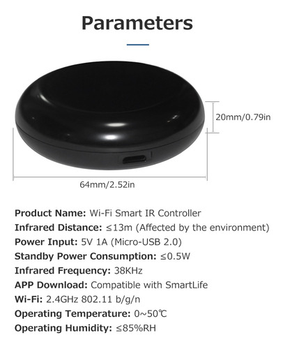 Controlador Inteligente Controller Ir Wi-fi Air Electrodomés