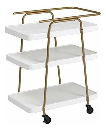 Carro De Servicio Cosco Stylaire 3 Tier, Blanco Y Dor