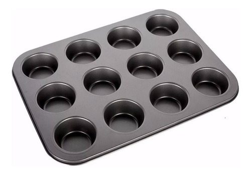 Molde De Teflon 12 Muffins Cupcakes Antiadherente 34.5x26 Cm