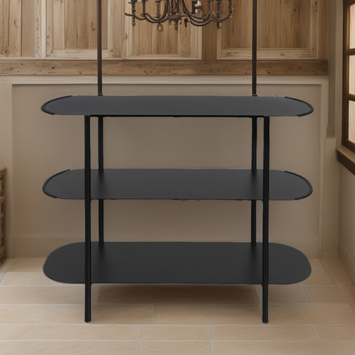 Credenza Recibidor Para Sala O Pasillo 3 Niveles Bufetera Color Negro