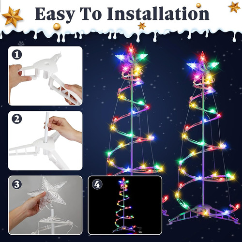 Kanayu 2 Lámparas Led De 3 Pasteles En Espiral Para Árbol De