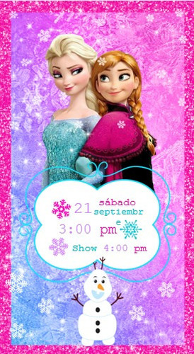 Frozen Ana Y Elsa  Invitacion Digital Con Efectos Especiales