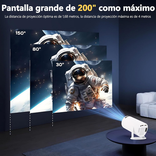 Mini Proyector Hy300 Gearelec Profesional 1080p 4k Wifi 10000lm Color Blanco 127v Portátil Smart Tv