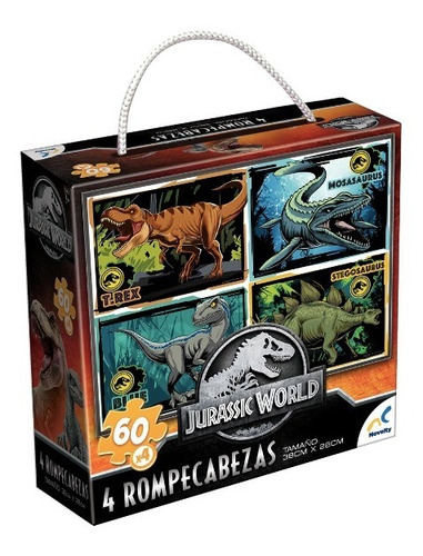 Rompecabezas Jurassic World 4 En 1 Edición Limitada 60 X 4 