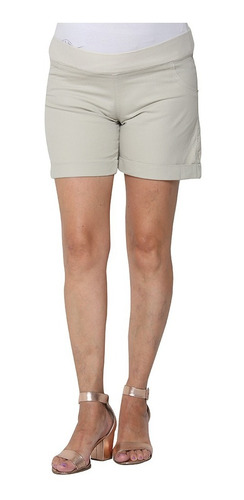 Short Maternal Gabardina Con Faja Art. 2273 Mama Que Sera