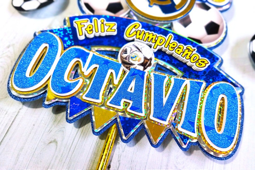 Topper Para Tortas Futbol Real Madrid Personalizado Ocasión